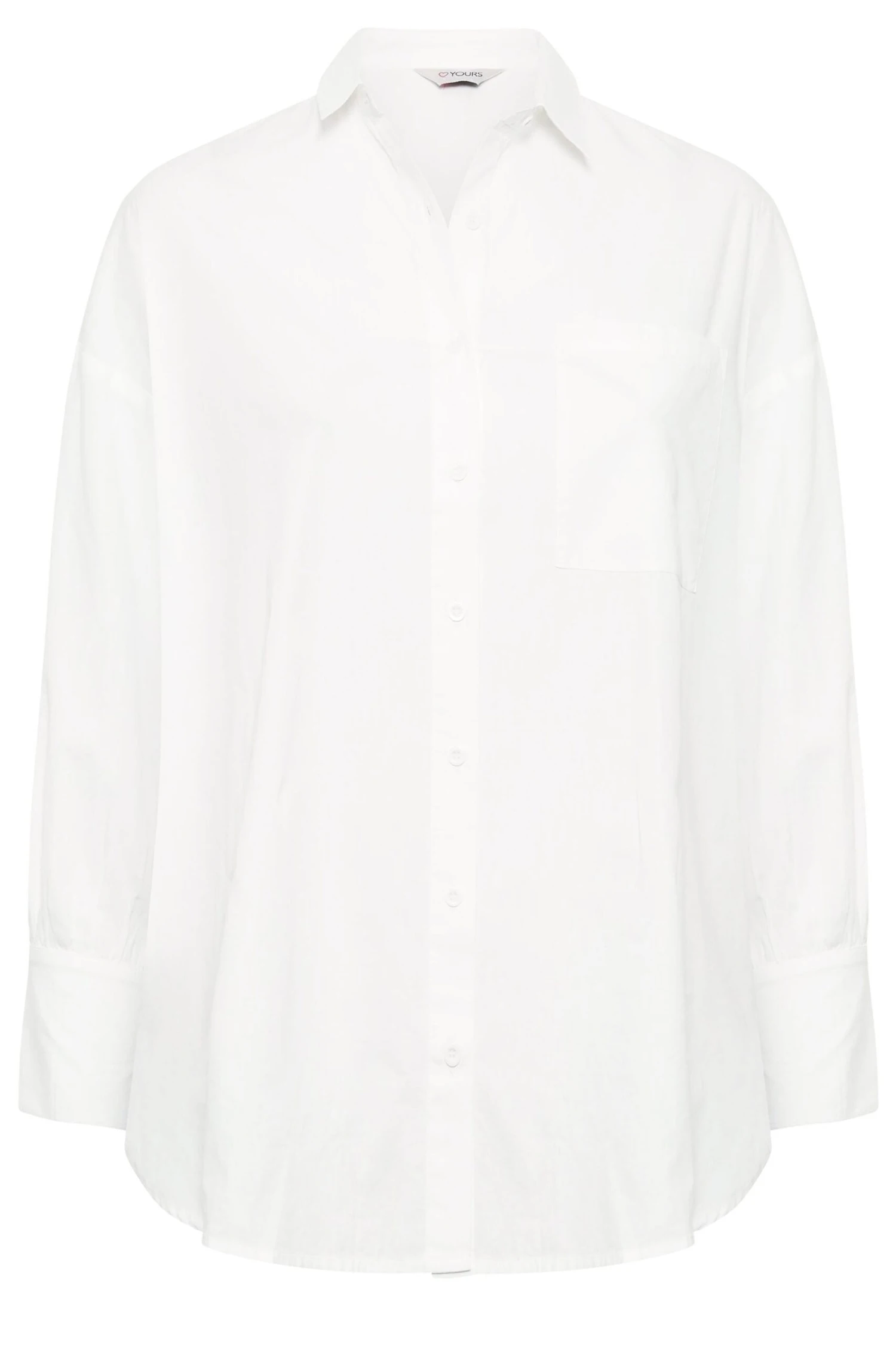 YOURS Curve White Poplin Oversized Shirt - Image 5