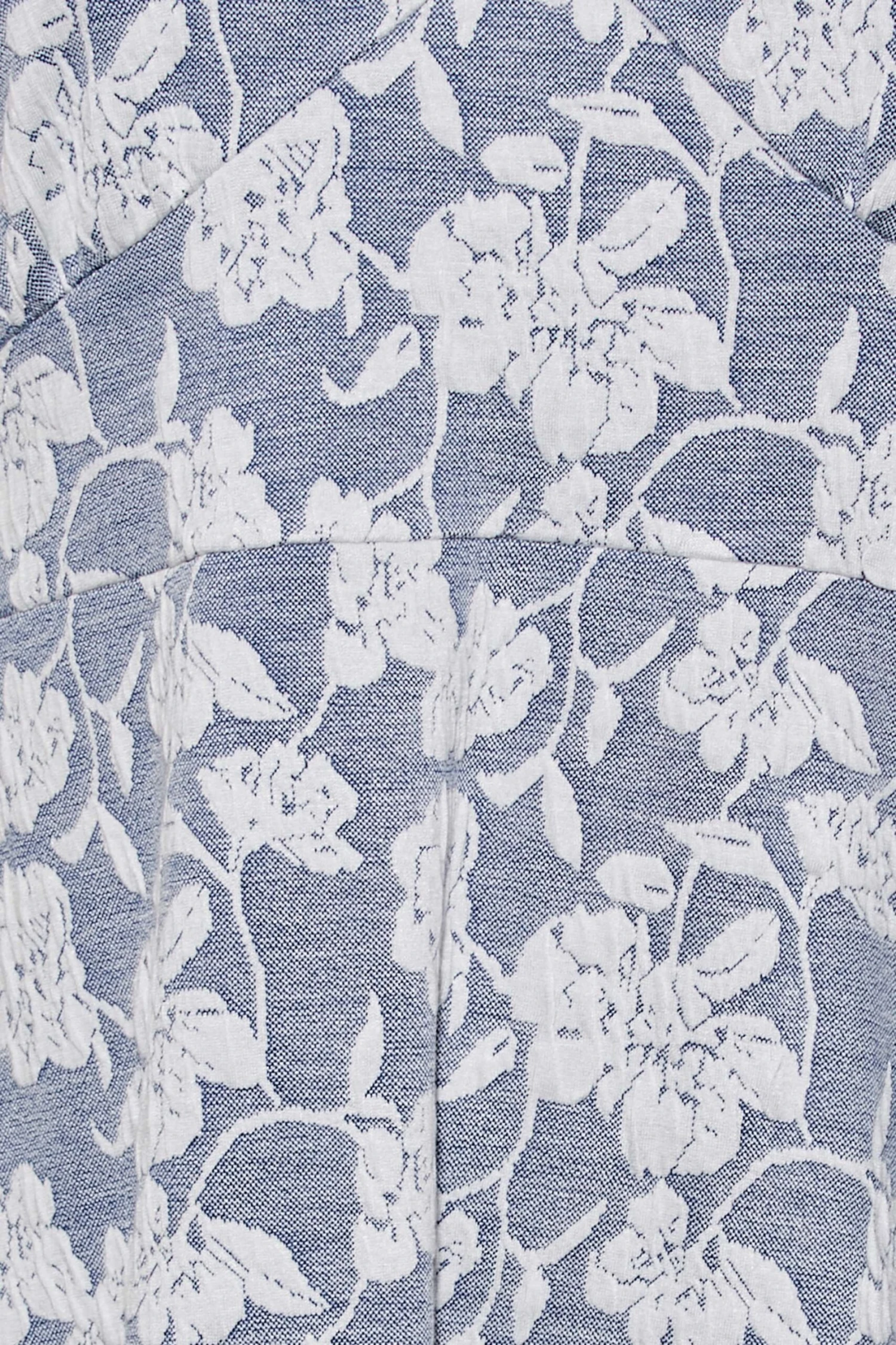 YOURS Curve Blue Floral V-Neck Midi Dress - Image 4