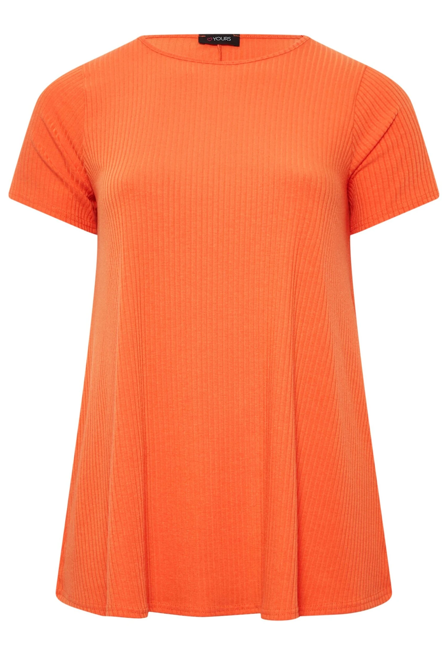 YOURS Curve Orange Ribbed Swing Top - Image 4