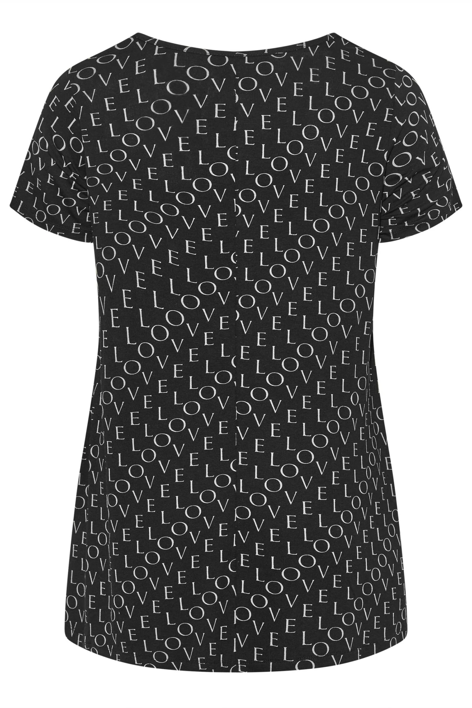 YOURS Curve Black 'Love' Print Cut Out Top - Image 6