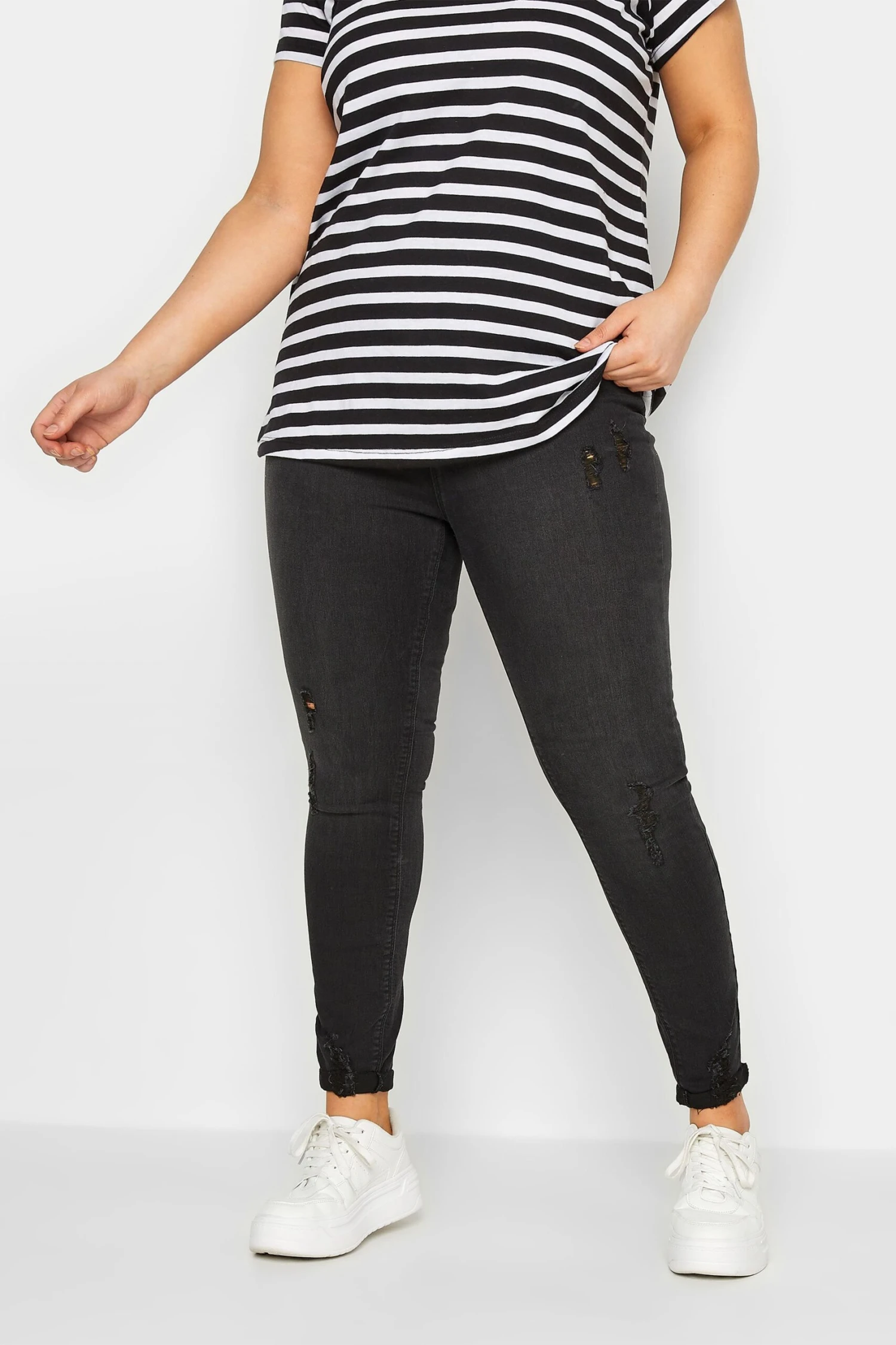 YOURS Curve Black Ripped GRACE Jeggings - Image 6