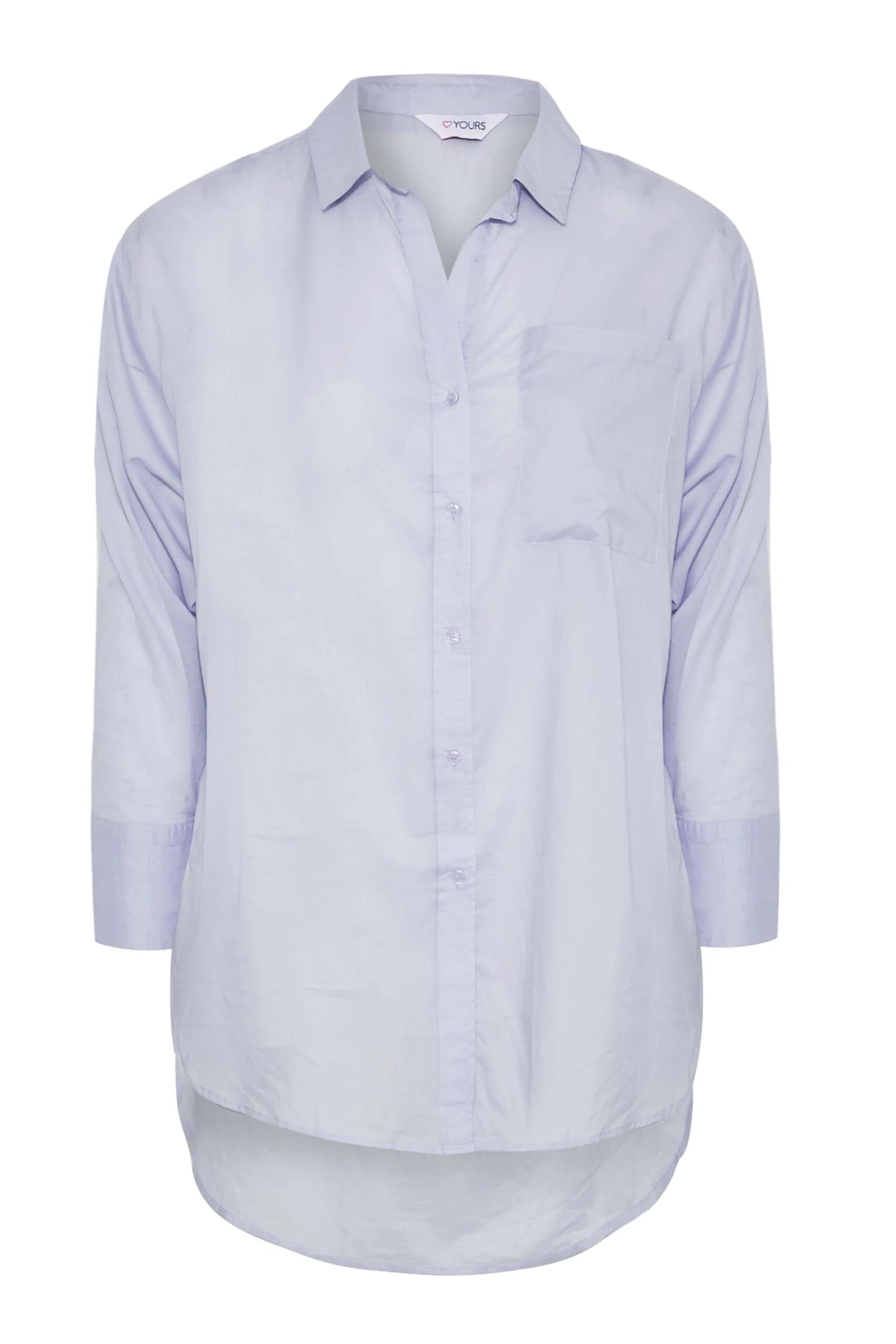 YOURS Curve Grey Pocket Oversized Shirt - Image 5