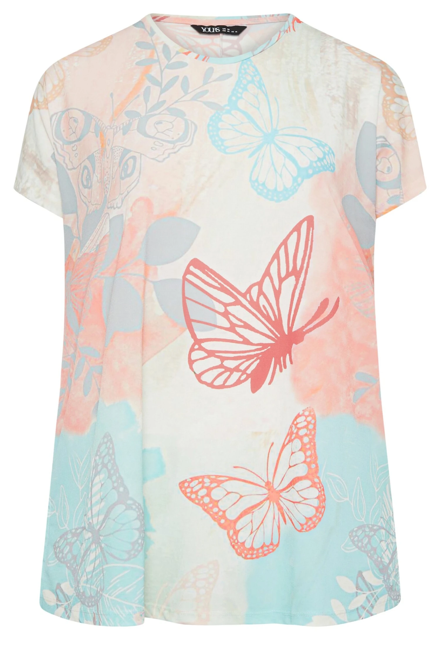 YOURS Curve White Butterfly Print T-Shirt - Image 4