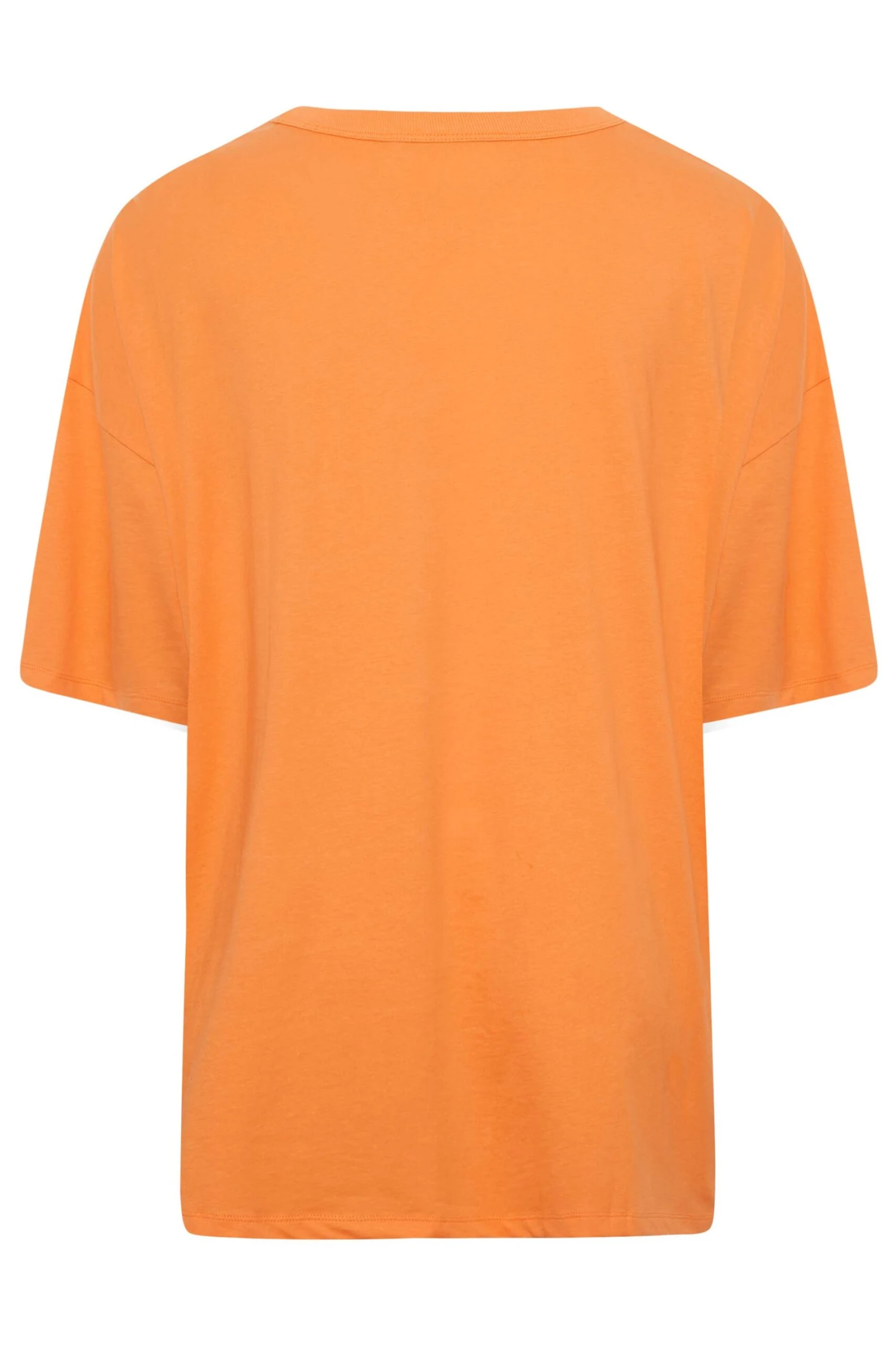 YOURS Curve Light Orange Oversized Boxy T-Shirt - Image 6