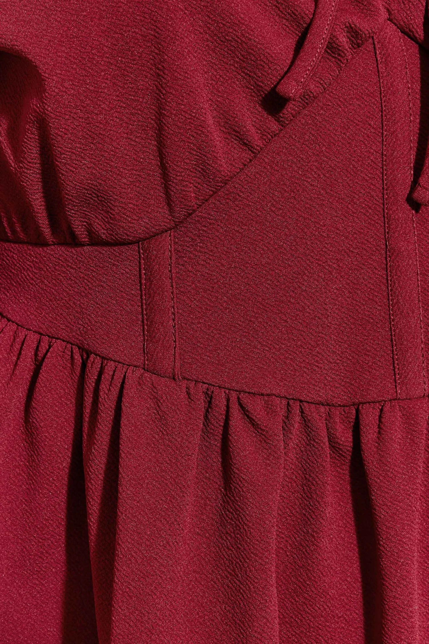 LIMITED COLLECTION Curve Burgundy Red Corset Detail Peplum Top - Image 4