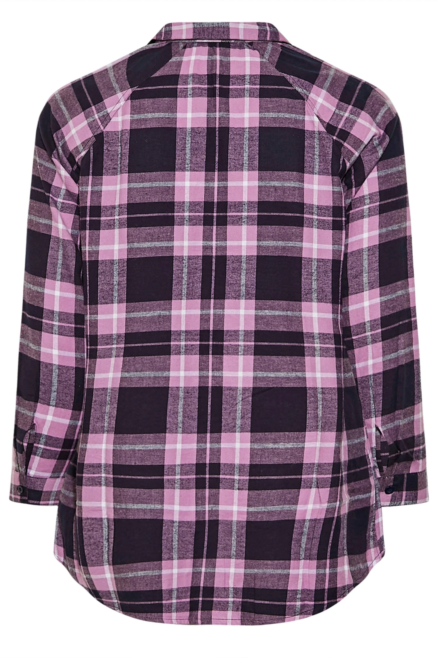 YOURS Curve Pink & Purple Long Sleeve Check Shirt - Image 6