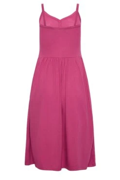 YOURS PETITE Curve Pink Button Through Midi Dress