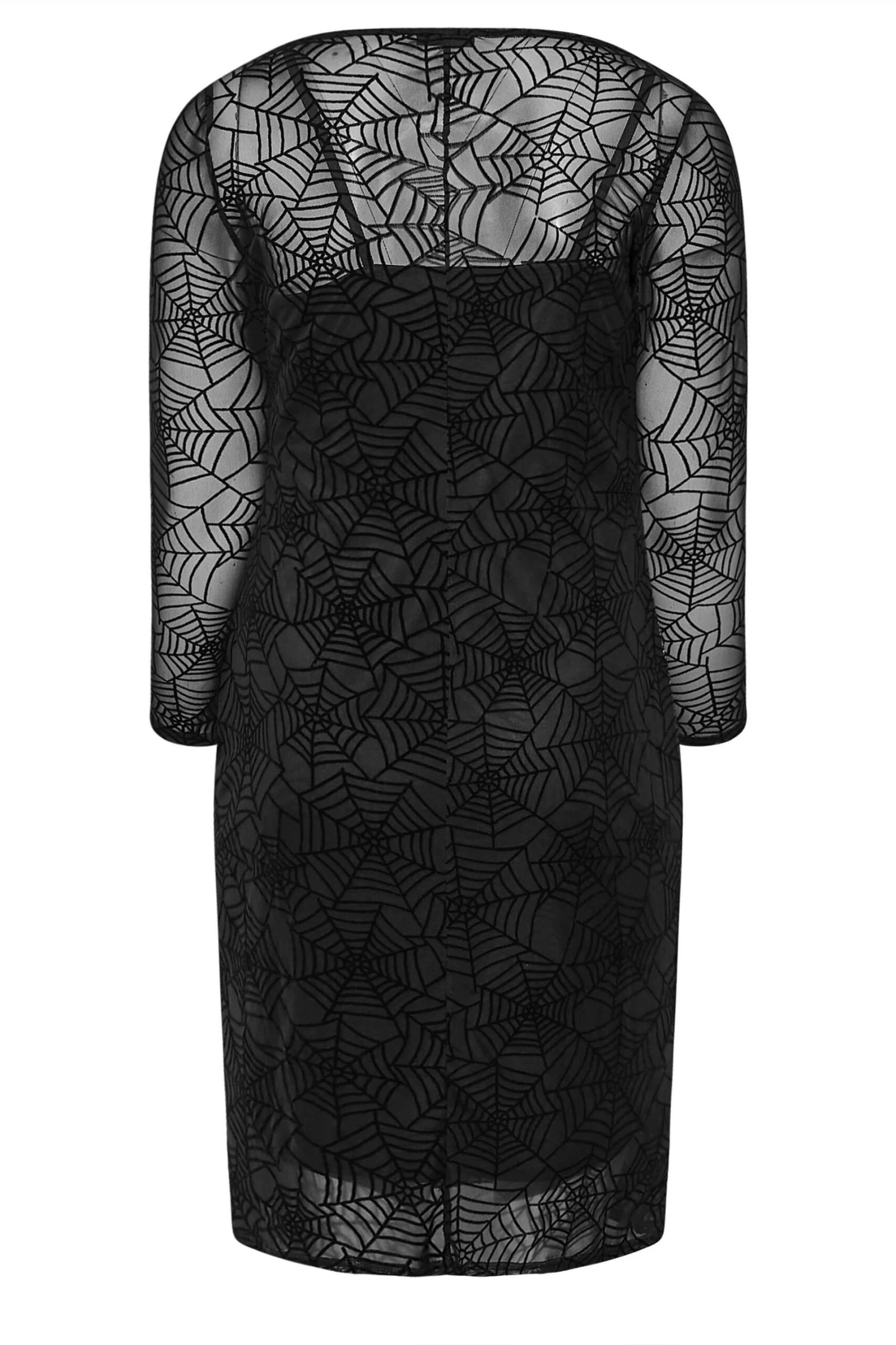 YOURS LONDON Curve Black Flocked Mesh Bodycon Dress - Image 6