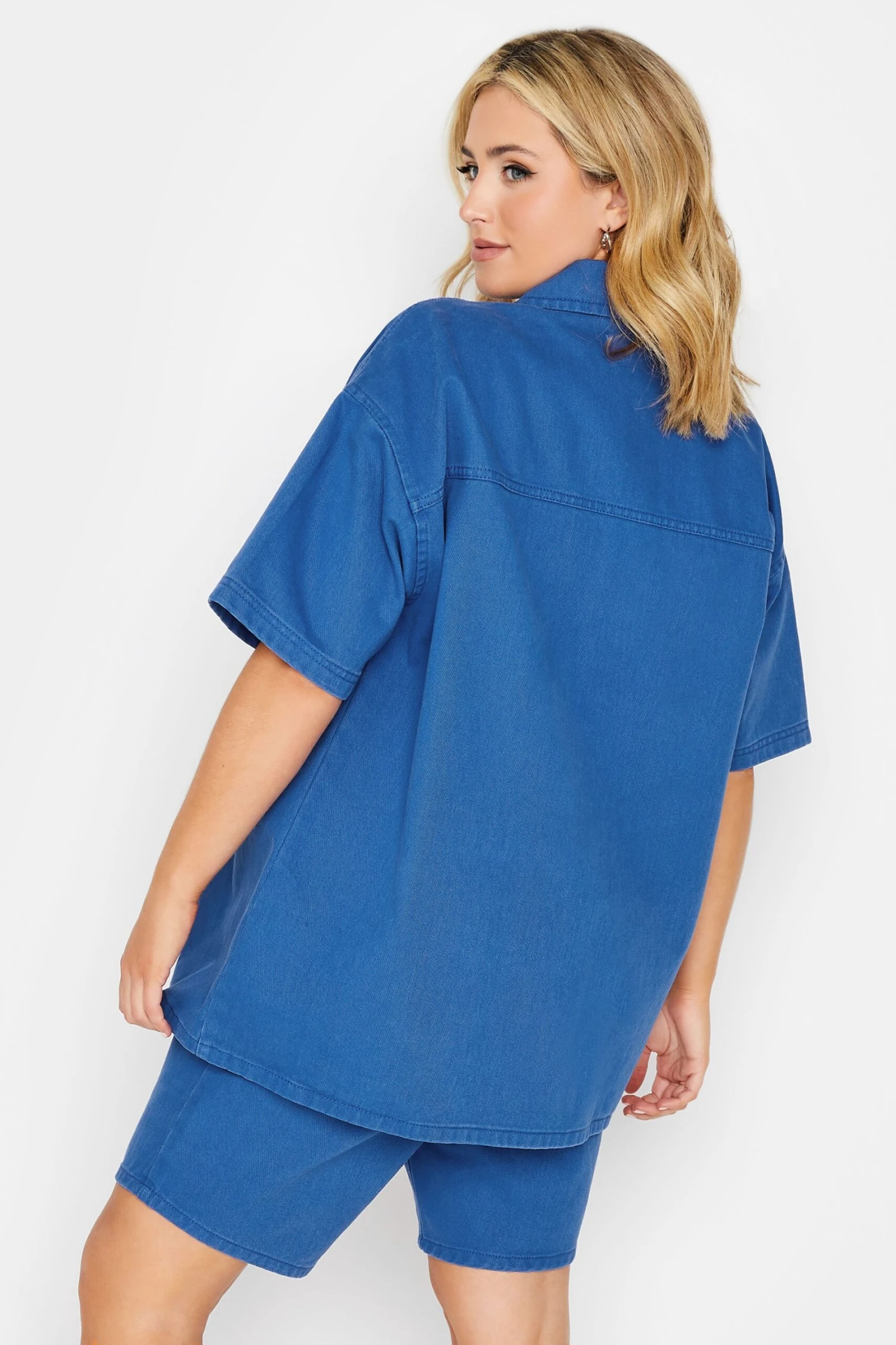 YOURS Curve Cobalt Blue Denim Shirt - Image 2