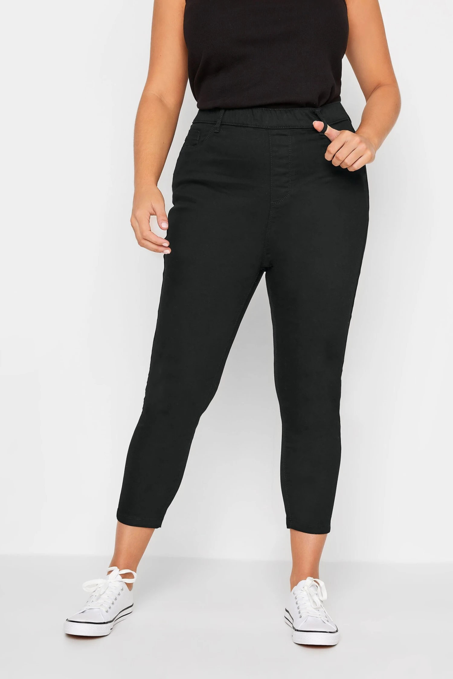 YOURS Curve Black Cropped Stretch GRACE Jeggings - Image 5