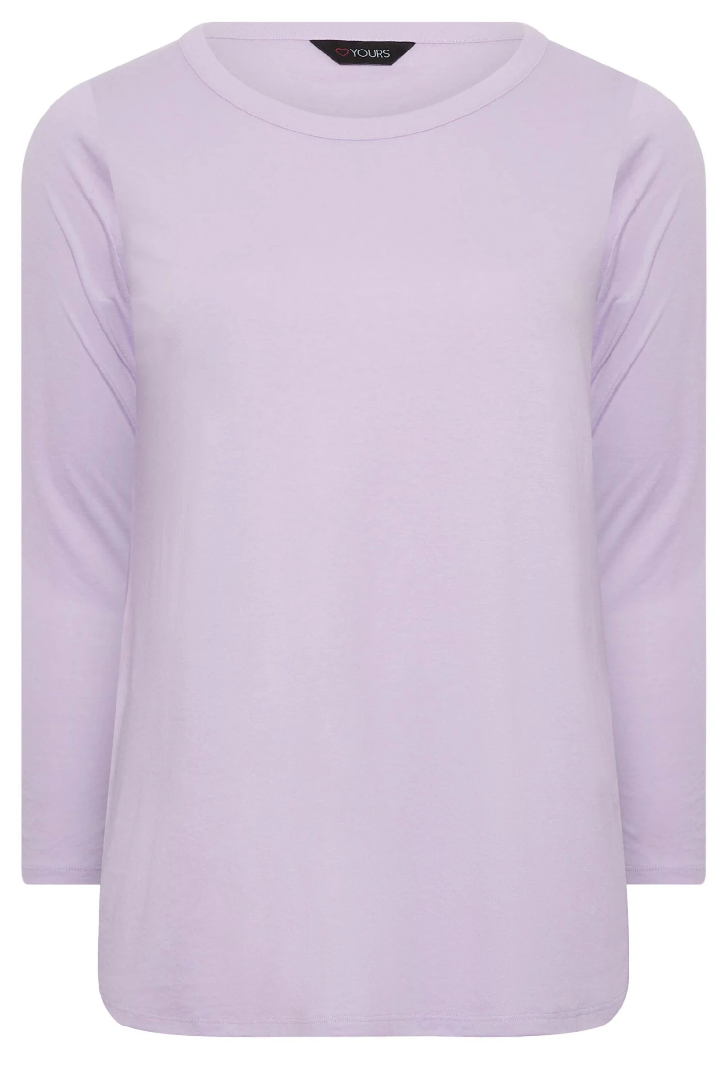 YOURS Curve Lavender Purple Long Sleeve T-Shirt - Image 4
