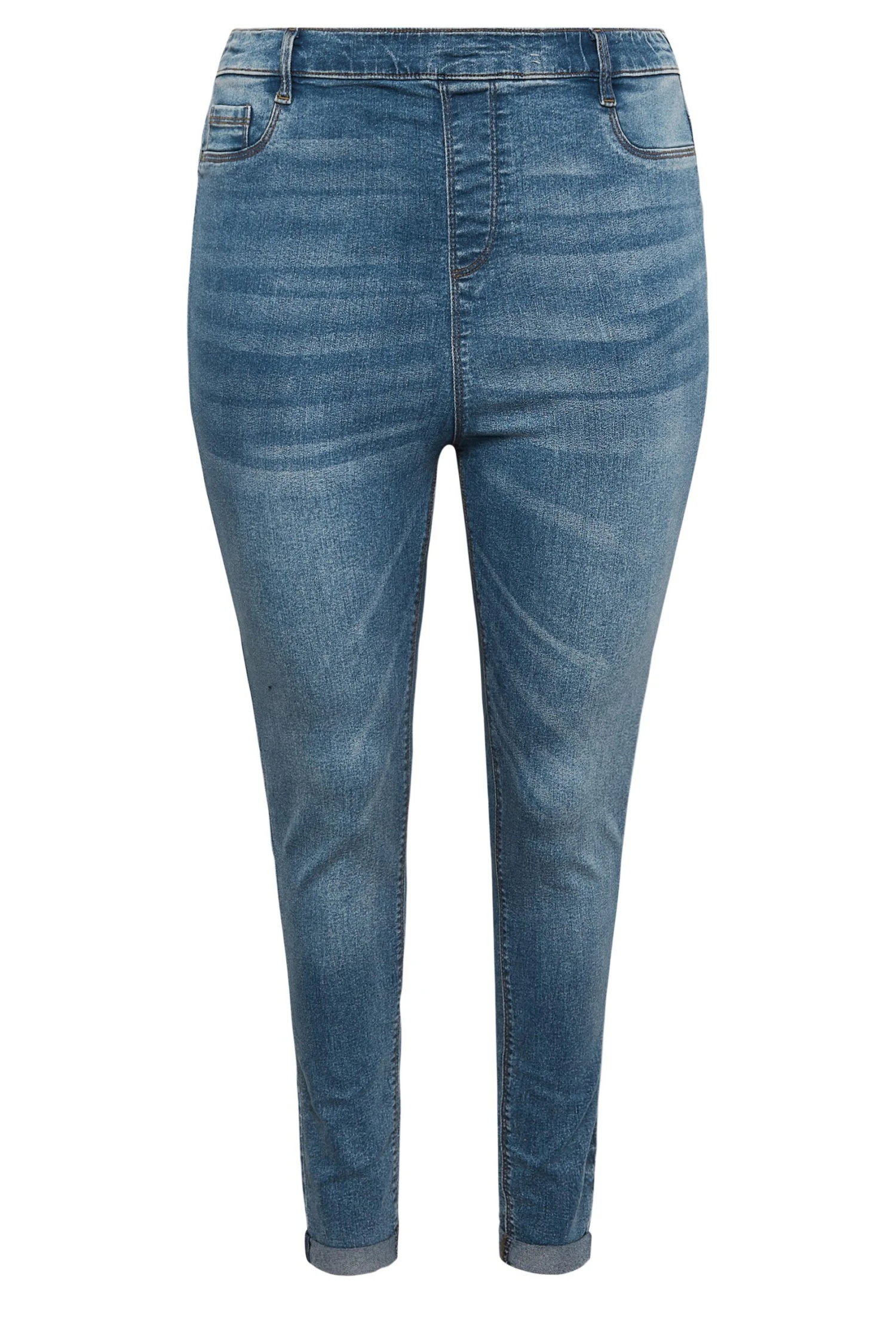 YOURS Curve Dark Blue Cropped GRACE Jeggings - Image 3