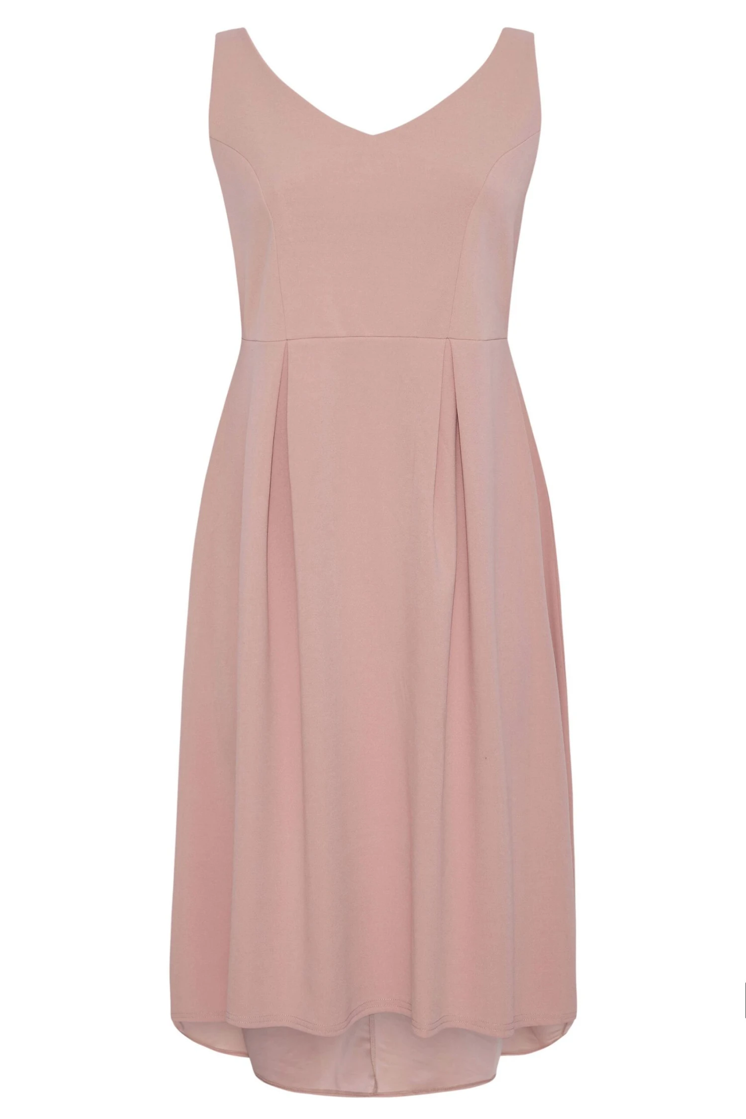 YOURS LONDON Curve Pink High Low Pleated Midi Dress - Image 4