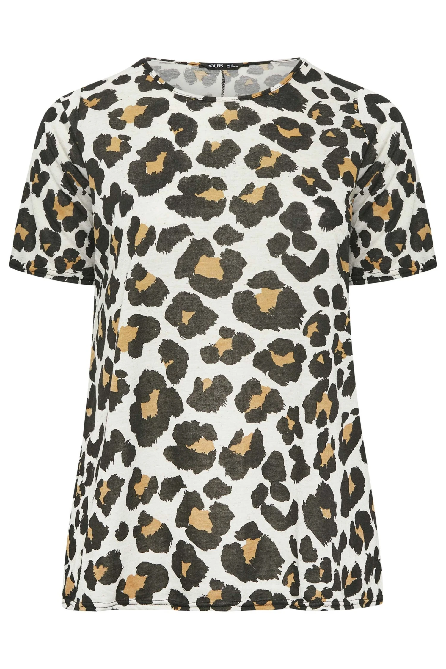 YOURS Curve Brown Animal Print Oversized T-Shirt - Image 4