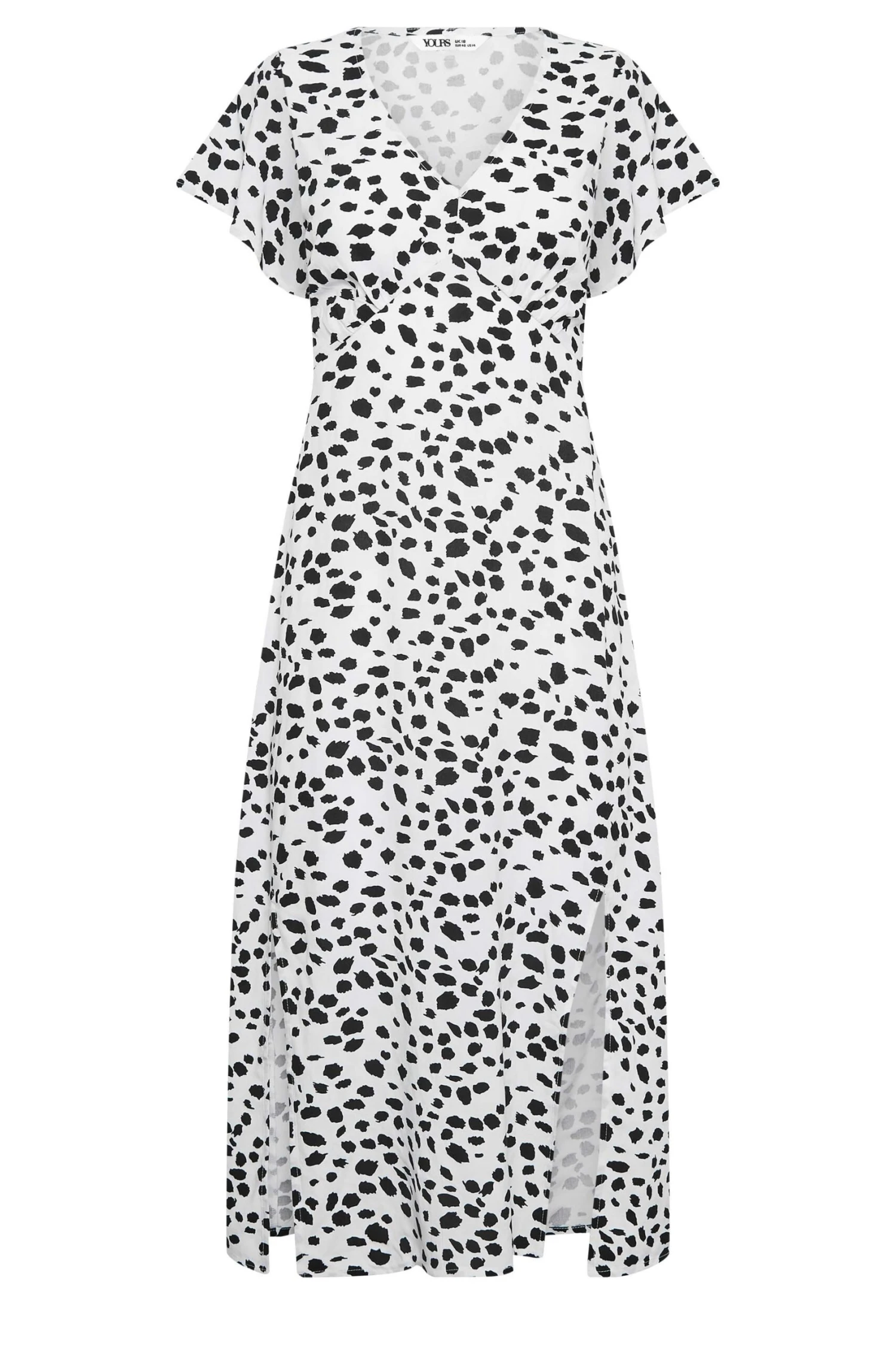 YOURS PETITE Curve White Dalmatian Print Midi Tea Dress - Image 5