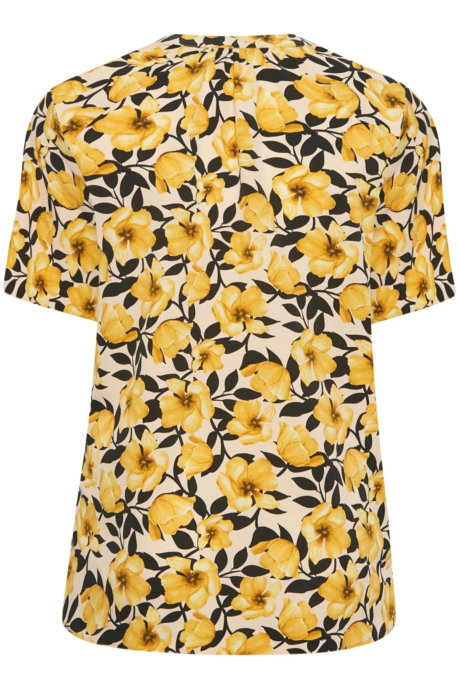 YOURS Curve Yellow Floral Print V-Neck Blouse - Image 6