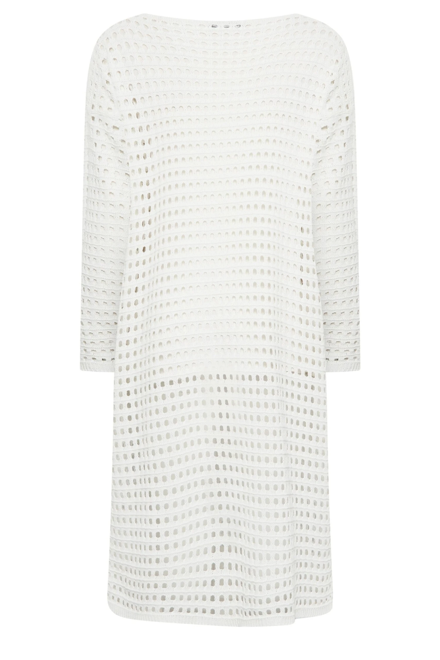 YOURS Curve White Crochet Midaxi Dress - Image 6