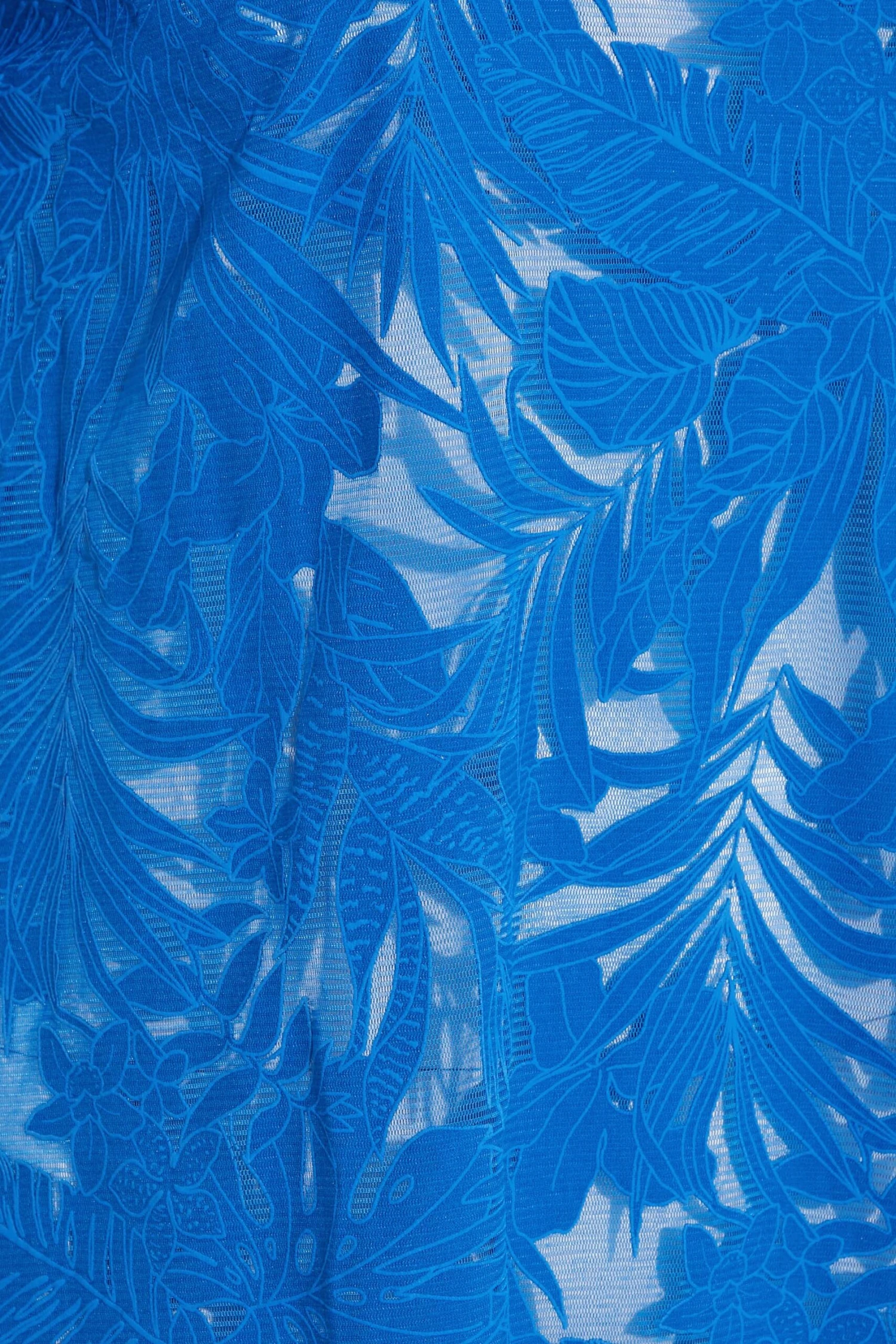 YOURS Curve Blue Tropical Print Mesh T-Shirt - Image 4