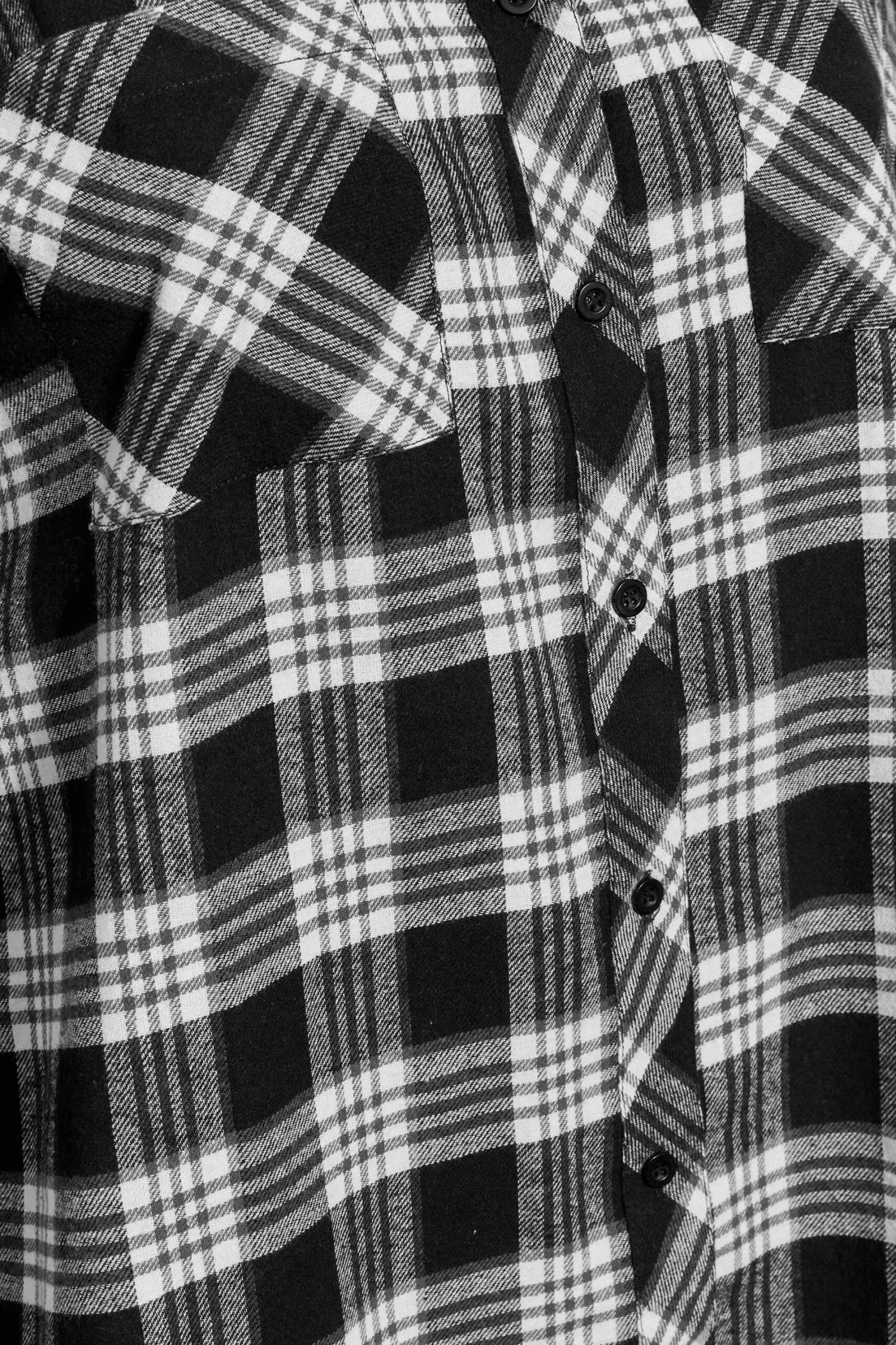 YOURS Curve Black Check Brushed Oversized Boyfriend Shirt - Image 4
